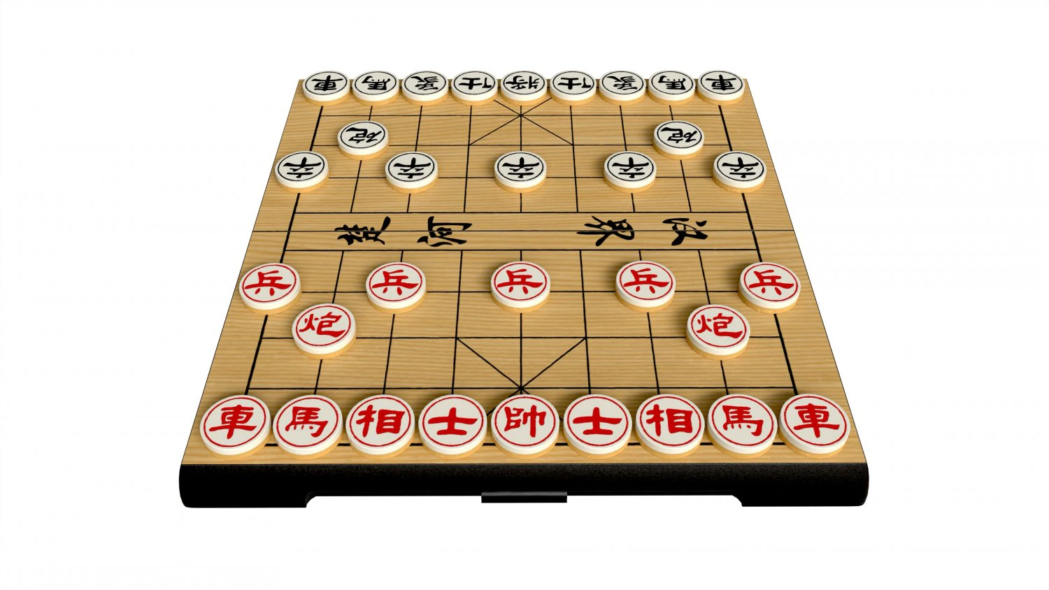 Chinese Chess Xiangqi Board Table Strategy Game 3D Model .c4d .max .obj .3ds .fbx .stl .blend 