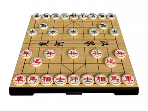 中国象棋棋盘桌上策略游戏 3D 模型