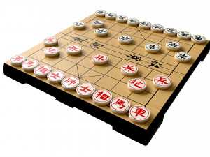 Chinese Chess Xiangqi Board Table Strategy Game 3D Model