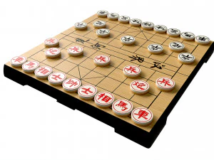 Chinese Chess Xiangqi Board Table Strategy Game 3D Model