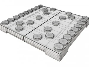 Chinese Chess Xiangqi Board Table Strategy Game 3D Model