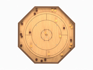 Crokinole Board Table Game Modello 3D