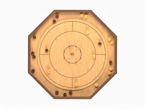 Crokinole Board Table Game 3D Model