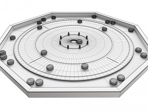 Crokinole Board Table Game Modello 3D