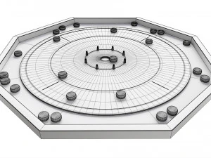 Crokinole Board Table Game 3D Model