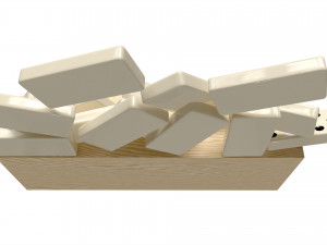 Dominoes in Wooden Box Table Strategy Game 3D Model