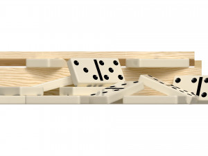 Dominoes in Wooden Box Table Strategy Game 3D Model