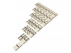 Gioco di strategia da tavolo con set di tessere Domino Modello 3D