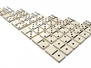 Dominoes Tile Set Table Strategy Game Model 3D