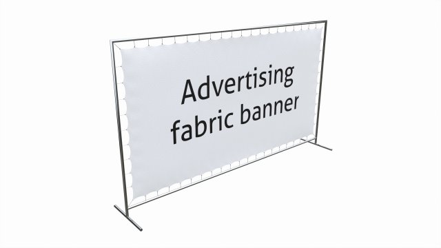 Advertising press wall with fabric banner 3D Model .c4d .max .obj .3ds .fbx .stl .blend 