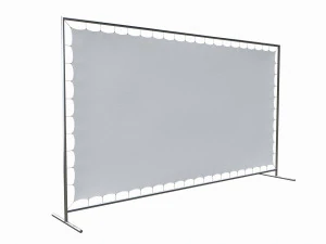 Advertising press wall with fabric banner 3D Model