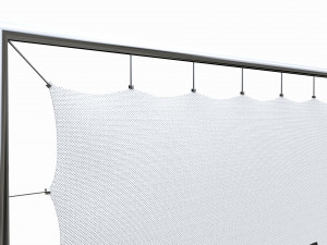Advertising press wall with fabric banner 3D Model