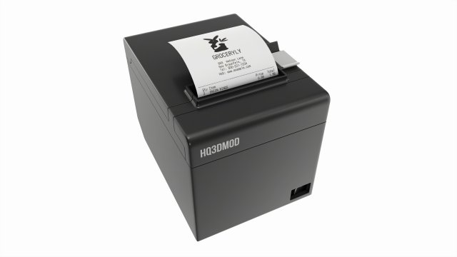 POS receipt printer 3Dモデル .c4d .max .obj .3ds .fbx .stl .blend 