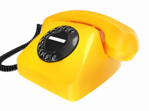 Table Rotary Dial Telephone Yellow 3D Model
