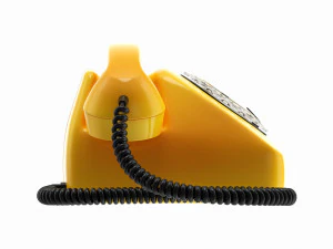 Table Rotary Dial Telephone Yellow 3D Model
