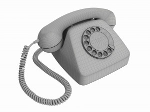 Table Rotary Dial Telephone Yellow 3D मॉडल