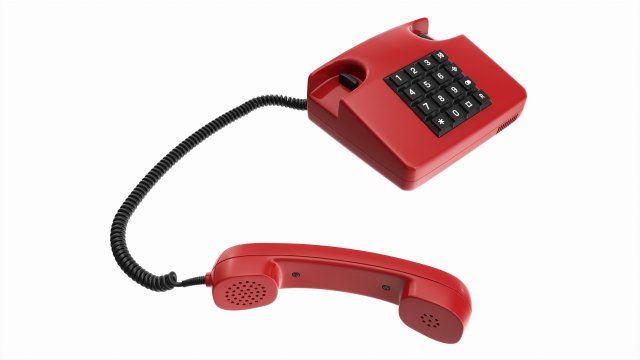 Table touch-tone telephone with off-hook handset 3D-Modell .c4d .max .obj .3ds .fbx .stl .blend 