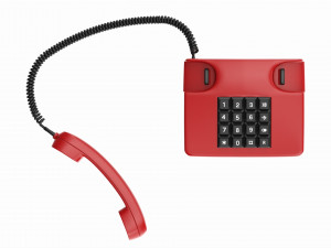 Table touch-tone telephone with off-hook handset 3D-Modell