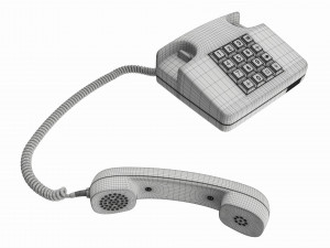 Table touch-tone telephone with off-hook handset 3D-Modell