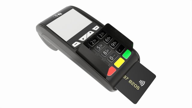 Universal Credit Card POS Terminal 01 Model 3D .c4d .max .obj .3ds .fbx .stl .blend 