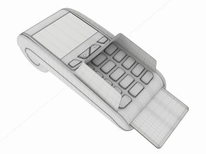 Universal Credit Card POS Terminal 01 3D Model