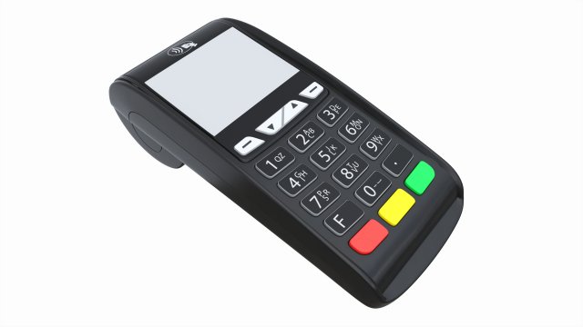 Universal Credit Card POS Terminal 02 3D Model .c4d .max .obj .3ds .fbx .stl .blend 