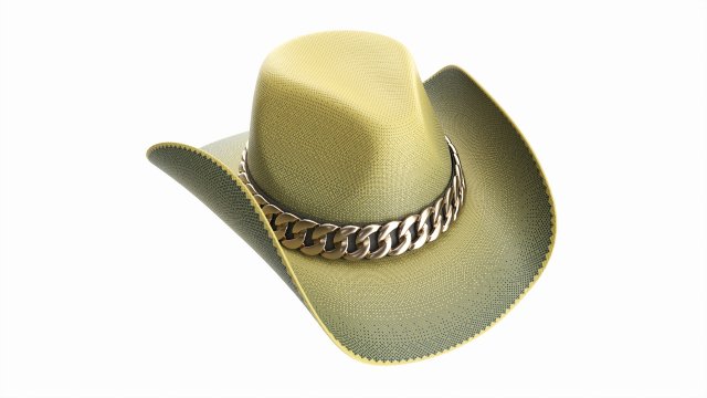 Woman cowboy fabric hat with curved brims 3D Model .c4d .max .obj .3ds .fbx .stl .blend 