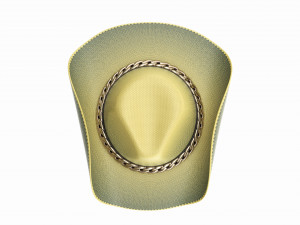 Woman cowboy fabric hat with curved brims 3D Model
