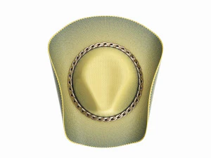 Woman cowboy fabric hat with curved brims 3D Model