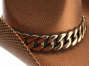 Woman cowboy metallic hat with curved brims 3D-Modell