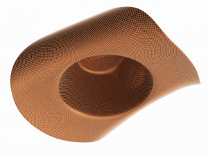 Woman cowboy metallic hat with curved brims 3D-Modell