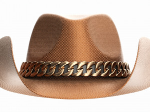 Woman cowboy metallic hat with curved brims 3D-Modell