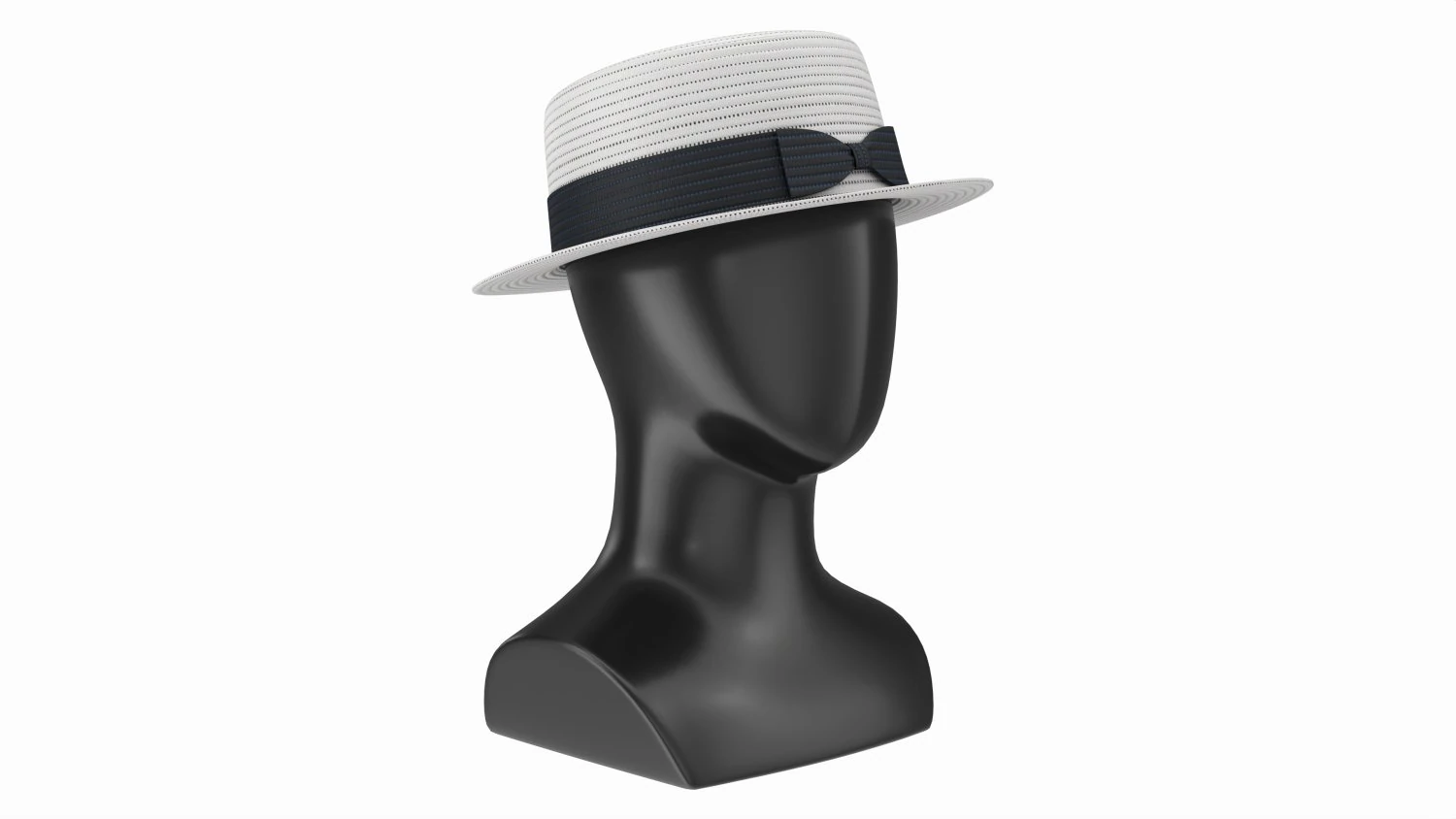 Store display mannequin head with Boater hat 3D Model .c4d .max .obj .3ds .fbx .stl .blend 