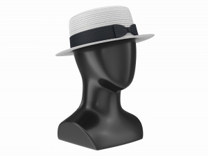 Store display mannequin head with Boater hat 3D 모델