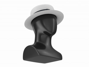 Store display mannequin head with Boater hat 3D 모델