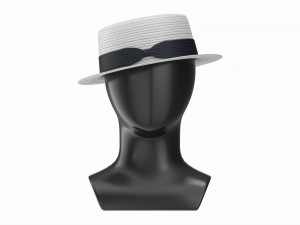 Store display mannequin head with Boater hat 3D 모델