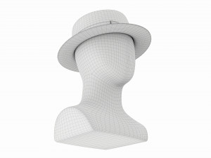 Store display mannequin head with Boater hat 3D 모델