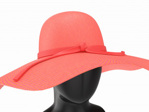 Store display mannequin head with Floppy hat Model 3D