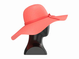 Store display mannequin head with Floppy hat 3D Model
