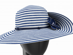 Store display mannequin head with Floppy hat and flower 3D Model