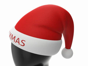 Store display mannequin head with Santa hat 3D Model