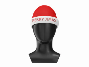Store display mannequin head with Santa hat 3D Model