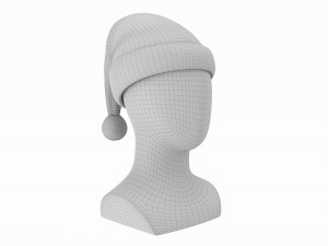 Store display mannequin head with Santa hat 3Dモデル
