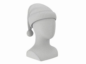 Store display mannequin head with Santa hat 3D Model
