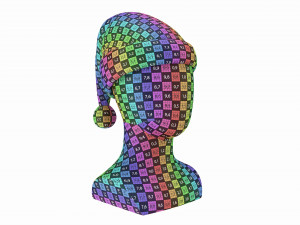 Store display mannequin head with Santa hat 3Dモデル