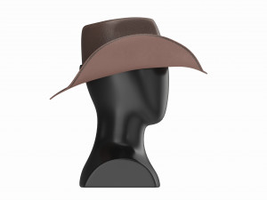 Store display mannequin head with Woman cowboy hat Modelo 3D