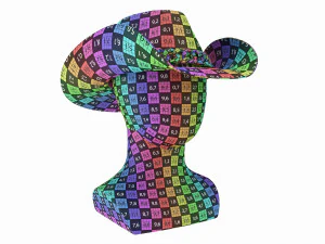 Store display mannequin head with Woman cowboy hat 3D Model