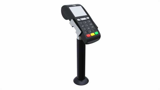 Universal Credit Card POS Terminal 02 with Stand Modelo 3D .c4d .max .obj .3ds .fbx .stl .blend 