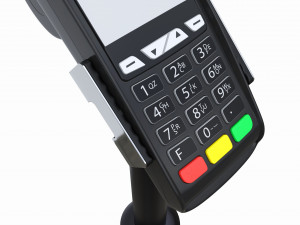 Universal Credit Card POS Terminal 02 with Stand Modelo 3D