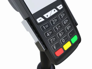 Terminal POS de cart&atilde;o de cr&eacute;dito universal 02 com suporte Modelo 3D